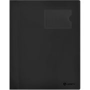 Папка-скоросшиватель Lamark А4, 0,30 мм, 2 кармана - для визитных карточек и внутренний, цвет черный