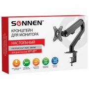 Кронштейн для монитора настольный VESA 75х75, 100х100, 17«-27», до 7 кг, SONNEN MOTION, 455944