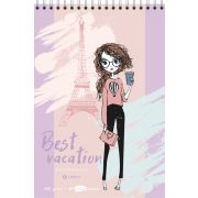 Скетчбук Best Vacation №2, А5, 40 л.,100 г/м2, выборочный уф-лак,  твердая подложка, спираль сверху