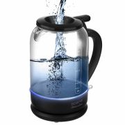 Чайник POLARIS PWK 1753CGL, 1,5 л, 1950 Вт, закрытый нагревательный элемент, стекло, черный, 53258