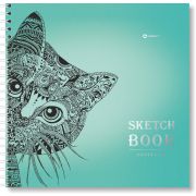Скетчбук Котенок, 200х200 мм, 50 л.,100 г/м2, твердая обложка, спираль сбоку