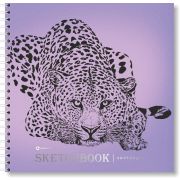 Скетчбук Леопард, 200х200 мм, 50 л.,100 г/м2, твердая обложка, спираль сбоку
