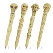 Ручка фигурная «ЧЕРЕПА-2», СИНЯЯ, 4 дизайна ассорти, линия письма 0,5 мм, дисплей, BRAUBERG, 142774