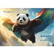Альбом для рисования 24л. на склейке «Мечта панды», выборочный уф-лак, блок - офсет 100г/м