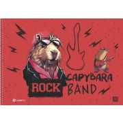 Альбом для рисования 40л. на гребне «Капибара музыкальная», выборочный уф-лак, блок - офсет 100г/м