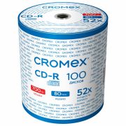 Диски CD-R CROMEX (КРОМЕКС), 700 Mb, 52x, Bulk (термоусадка без шпиля), КОМПЛЕКТ 100 шт., 513779