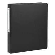 Папка на 2 кольцах, ПРОЧНАЯ, картон/ПВХ, BRAUBERG «Office», ЧЕРНАЯ, 35 мм, до 180 листов, 271844