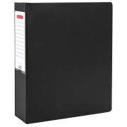 Папка на 2 кольцах, ПРОЧНАЯ, картон/ПВХ, BRAUBERG «Office», ЧЕРНАЯ, 75 мм, до 500 листов, 271846