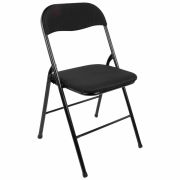 Стул складной BRABIX «Golf CF-007», чёрный каркас, чёрная ткань, 532892