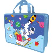 Папка-портфель Lamark «Космос», А4, 34х24,5х8 см, 1 отделение, на молнии, с ручками, печать по пластику с двух сторон