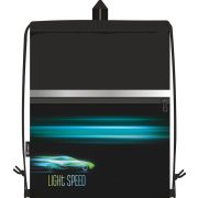 Сумка для сменной обуви Lamark «Light speed», 33х42 см, на шнурке, карман на молнии, полноцв. печать на кармане, светоотр. лента, ручка-петля
