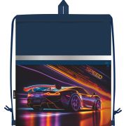 Сумка для сменной обуви Lamark «Скорость», 41х48 см, на шнурке, карман на молнии, полноцв. печать на кармане, светоотр. лента, ручка-петля