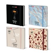 Скетчбук для маркеров 120 г/м2, 195х195 мм, 60 л., твердая обложка, резинка, BRAUBERG ART PREMIERE, МИКС, 115106