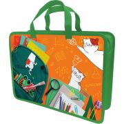 Папка-портфель Lamark «Кот-звонок», А4, 34х24,5х8 см, 1 отделение, на молнии, с ручками, печать по пластику с двух сторон