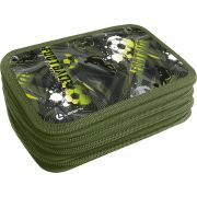 Пенал Lamark «Football time», 3 отделения, 125х205х55 мм, ламинированный картон, три молнии