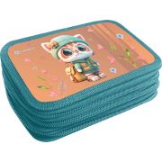 Пенал Lamark «Мой милый котик», 3 отделения, 125х205х55 мм, ламинированный картон, три молнии