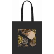 Сумка-шоппер «Звериные принты», 340х370 мм, карман из экокожи, печать на кармане