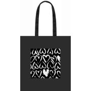 Сумка-шоппер «Сердечки», 340х370 мм, карман из экокожи, печать на кармане