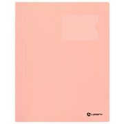 Папка-скоросшиватель Lamark А4,0,30 мм, 2 кармана - для визитных карточек и внутренний, серия ПАСТЕЛЬ, цвет абрикосовый