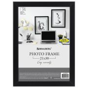 Рамка 21х30 см небьющаяся, аналог IKEA, багет 21 мм, МДФ, BRAUBERG «Idea», черная, 391371