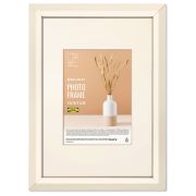 Рамка 21х30 см с паспарту 13х18 см, небьющаяся, аналог IKEA, багет 26 мм, МДФ, BRAUBERG «Zool», цвет слоновая кость, 391376