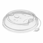Крышка с питейником для бумажного стакана, диаметр 80 мм, глянцевая, прозрачная, полипропилен, ВЗЛП, 3002П