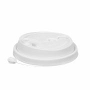 Крышка с питейником для бумажного стакана, диаметр 80 мм, матовая, белая, полипропилен, ВЗЛП, 3002М/Б
