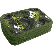 Пенал Lamark «Football time», 2 отделения,125х205х40 мм, ламинированный картон, объемное тиснение, две молнии