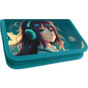 Пенал Lamark «Тишина», 1 отделение, на 17 предметов, 115х205х30 мм, на молнии, покрытие Soft touch