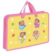 Папка на молнии с ручками ЮНЛАНДИЯ А4, 1 отделение, пластик, ширина 45 мм, «Capybaras», 272149