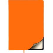Ежедневник недатированный Lamark Magic Soft Touch FLEX A5 оранжевый, 256 стр., кремовый блок, закругленные углы, ляссе в цвет обложки