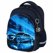 Рюкзак BRAUBERG OPTIMA, 2 отделения, с брелоком, «Night driver», 36х27х18 см, 272096