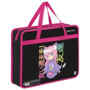 Папка на молнии с ручками BRAUBERG А4, 1 отделение, пластик, 80 мм, «Anime girl», 272162