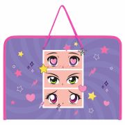 Папка для труда на молнии с ручками ПИФАГОР А4, 1 отделение, пластик, органайзер, «Anime eyes», 272228