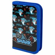 Пенал ПИФАГОР, 1 отделение, ламинированный картон, 19х11 см, «Angry shark», 272243