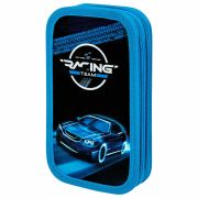 Пенал ЮНЛАНДИЯ, 2 отделения, картон с эффектом soft-touch, 19х11 см, «Speed race», 272264