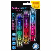 Корректирующая лента двусторонняя 5 мм x 10 м, КОМПЛЕКТ 3 штуки, BRAUBERG «Grade», блистер, 271942