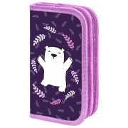 Пенал ПИФАГОР, 2 отделения, ламинированный картон, 19х11 см, «Happy bear», 272246