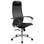 Кресло МЕТТА «ErgoLife» 10 B1-104K, хром, синхромеханизм, прочная сетка, черное