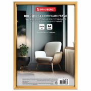 Рамка 21х30 см со стеклом, багет 14 мм пластик, BRAUBERG «HIT2», матовое золото, 391380