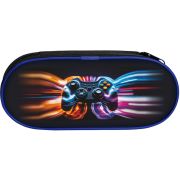 Пенал корпусный овальный Lamark «Виртуальная реальность», 1 отд., 210х90х55 мм, на молнии, с планкой, печать по ткани