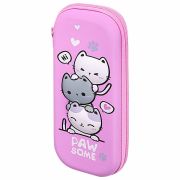 Пенал BRAUBERG, 1 отделение, 1 откидная планка, EVA, 22х10х5 см, «Cat tower», 272334