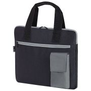 Сумка для документов STAFF DELEGATE на молнии, два кармана, полиэстер, черная/серая, 30х34х2 см, 272619