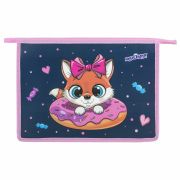 Папка для тетрадей ЮНЛАНДИЯ А4, 1 отделение, пластик, на молнии, «Donut worry», 272136