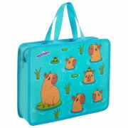 Папка на молнии с ручками ЮНЛАНДИЯ А4, 1 отделение, пластик, 80 мм, «Capy time», 272154