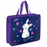 Папка на молнии с ручками ЮНЛАНДИЯ А4, 1 отделение, пластик, 80 мм, «Fluffy Tail», 272161