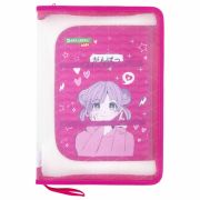Папка для труда на молнии BRAUBERG KIDS А4, 1 отделение, прозрачная, органайзер, «Anime style», 272208
