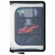 Папка для труда на молнии BRAUBERG KIDS А4, 1 отделение, прозрачная, органайзер, «Red car», 272209