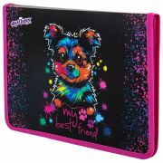 Папка для труда на молнии ЮНЛАНДИЯ А4, 1 отделение, откидная планка, органайзер, «True friend», 272221