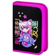 Пенал BRAUBERG, 1 отделение, 1 откидная планка, полиэстер, 21х14 см, «Anime girl», 272323